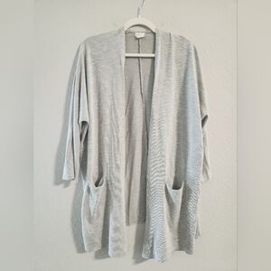 Donni Women’s open long cardigan light grey size OSFA